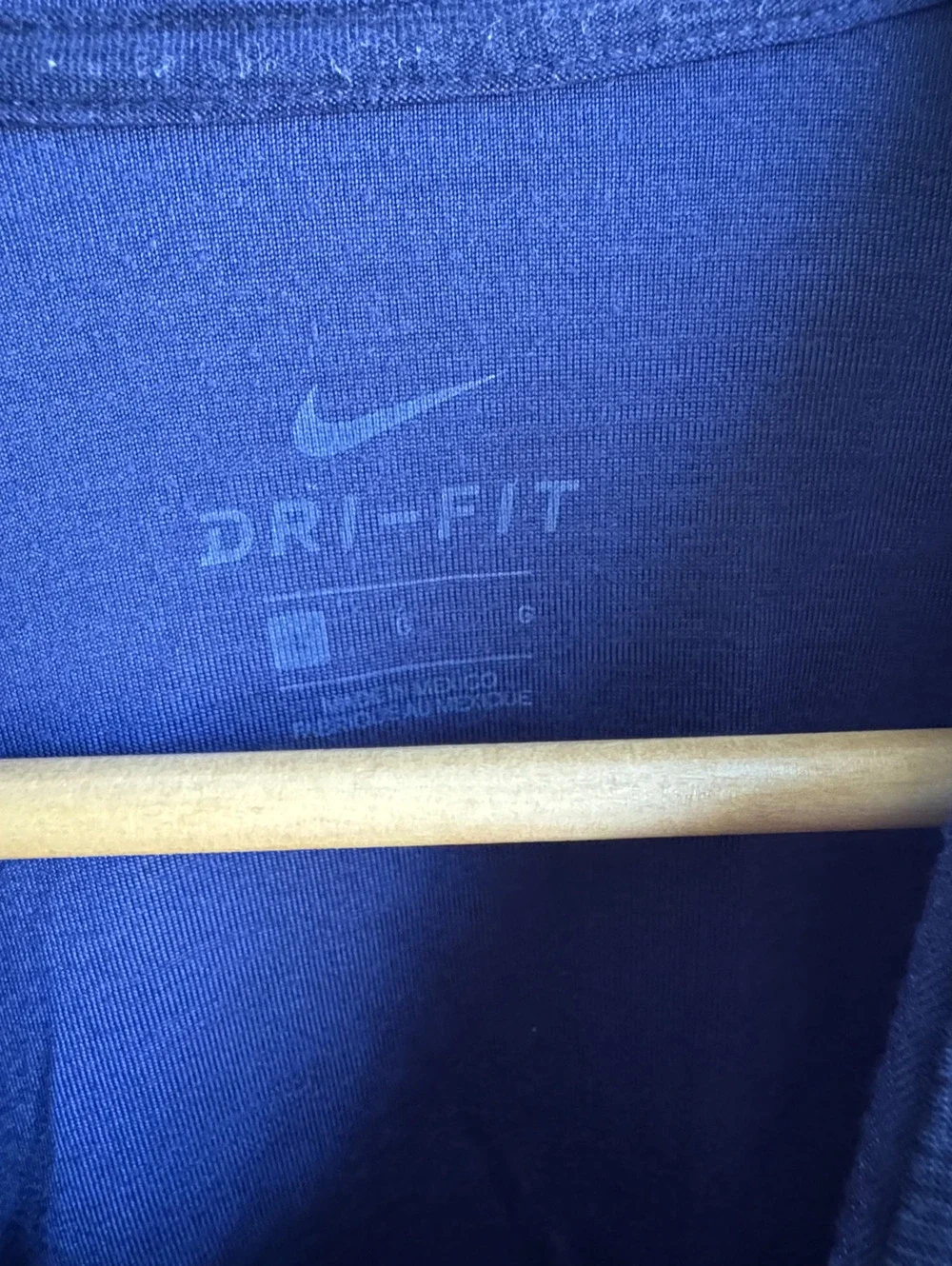 Nike Men's Navy Dri-FIT Long Sleeve Hooded T-Shirt Size Large
